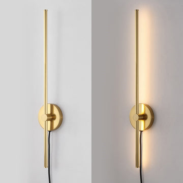 Anton 27.25" Modern Minimalist Iron Adjustable Bar Integrated LED Plug-In Sconce - JONATHAN Y